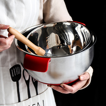 TINYHOME thickened stainless steel beaten egg basin with scale baking hair face and dough kneading basin for domestic use