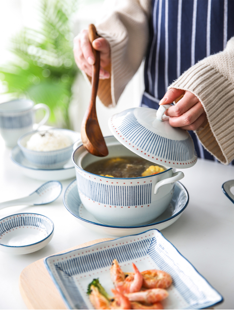 Tinyhome the fishing under glaze color porcelain tableware suit 0 flavour dish home soup bowl rainbow such as bowl spoon, the rice bowls