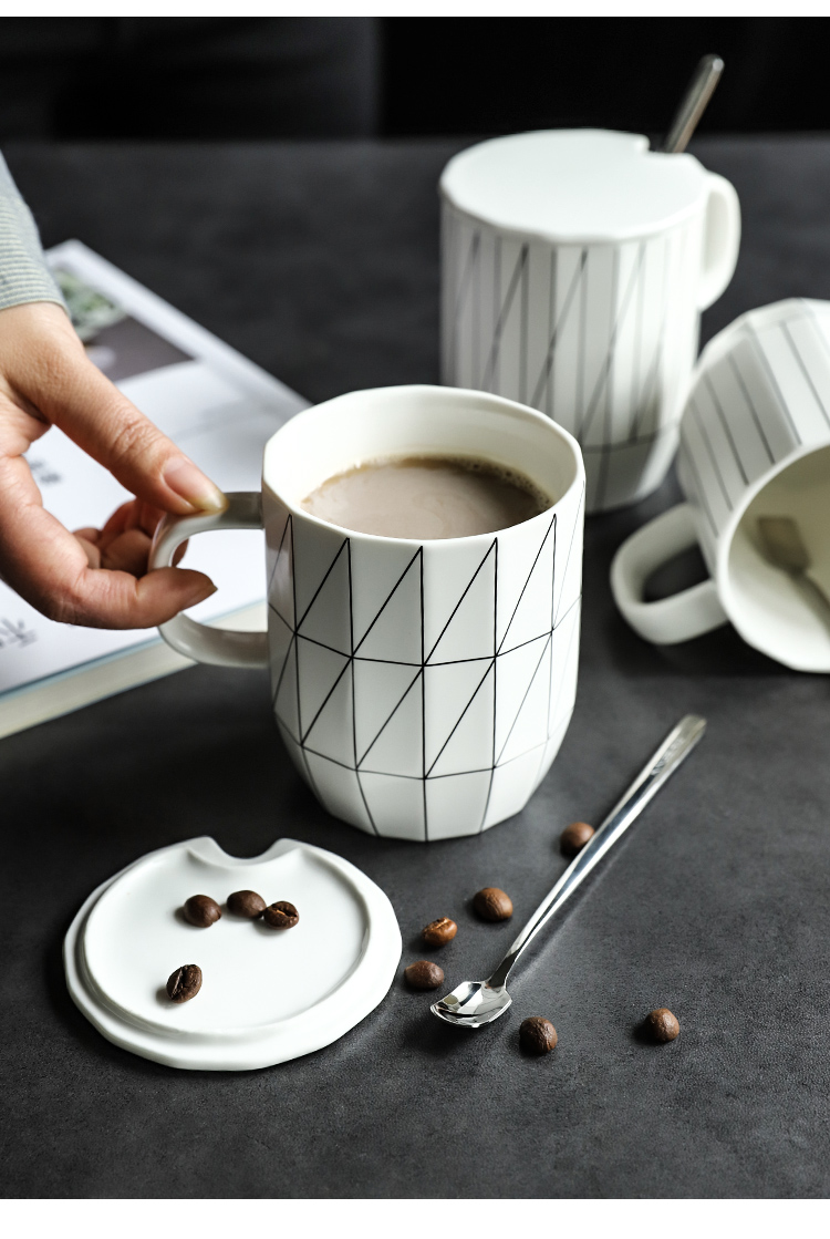 Tinyhome Scandinavian simple geometry line new ceramic mugs and lovely breakfast cup tea cups of coffee cup