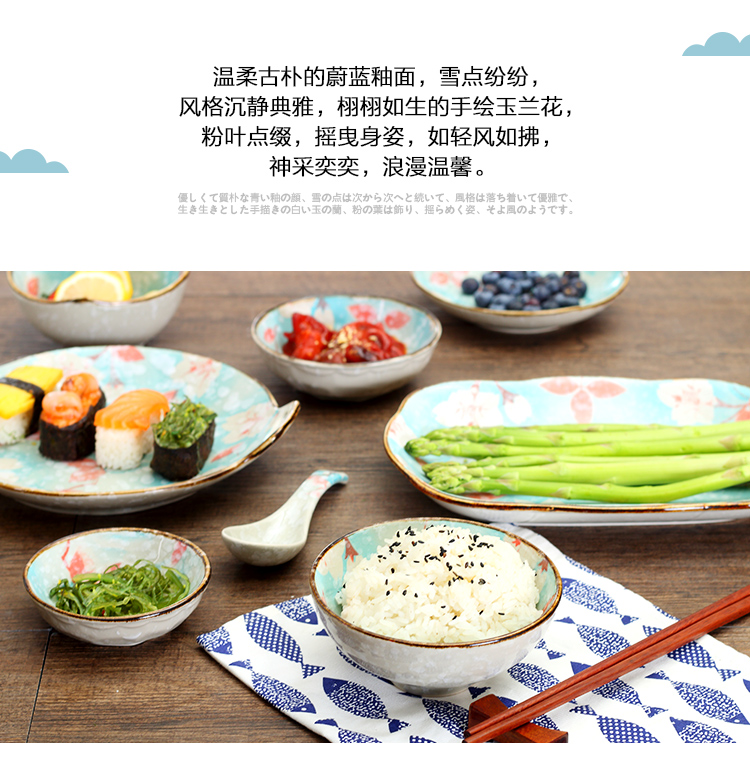Tinyhome Japanese hand - made ceramic tableware household jobs soup bowl rainbow such as bowl dish dish fish dish sushi plate