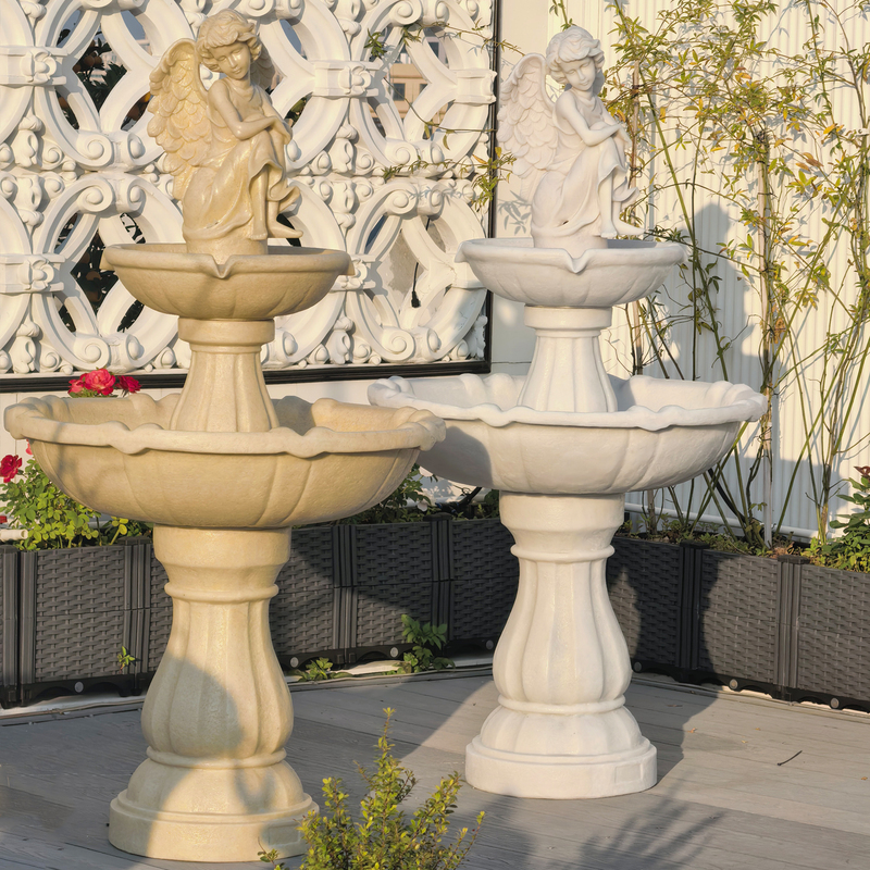 1.43m European-Style Angel Fountain Solar-Powered Garden Water Feature Flowing Water Sculpture Villa Garden Ornament Large Wishing Pool 1.43m European-Style Angel Fountain Solar-Powered Garden Water Feature Flowing Water Sculpture Villa Garden Ornament Large Wishing Pool