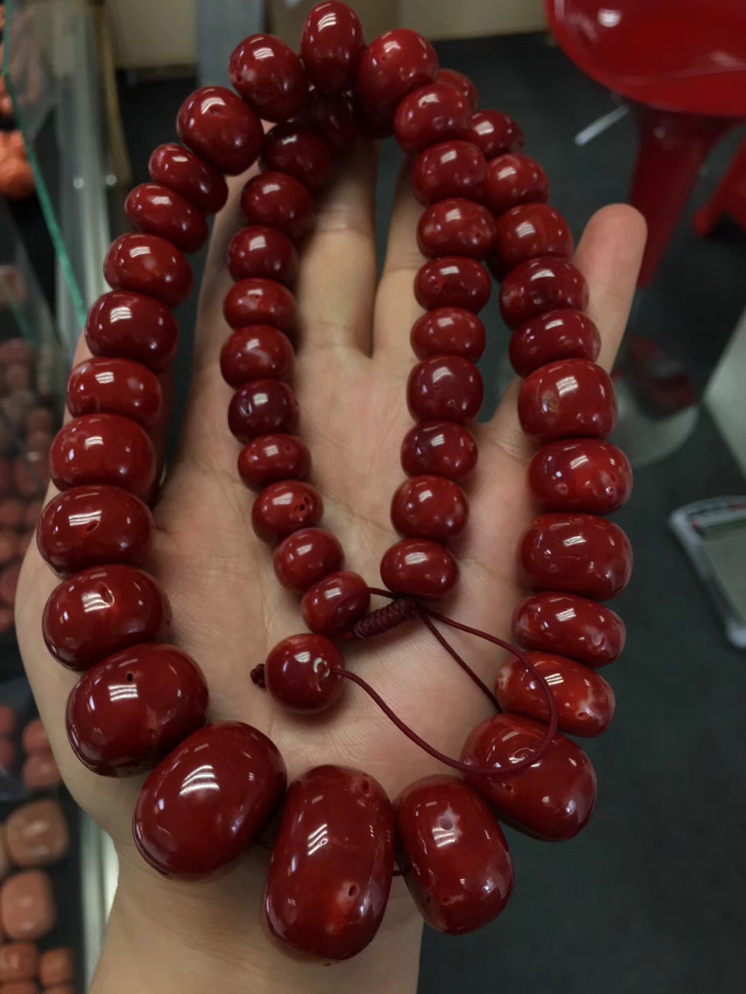 Japanese gemstone drum bead barrel bead bracelet 108 Buddha beads round bead necklace tower chain pendant Tibetan jewelry