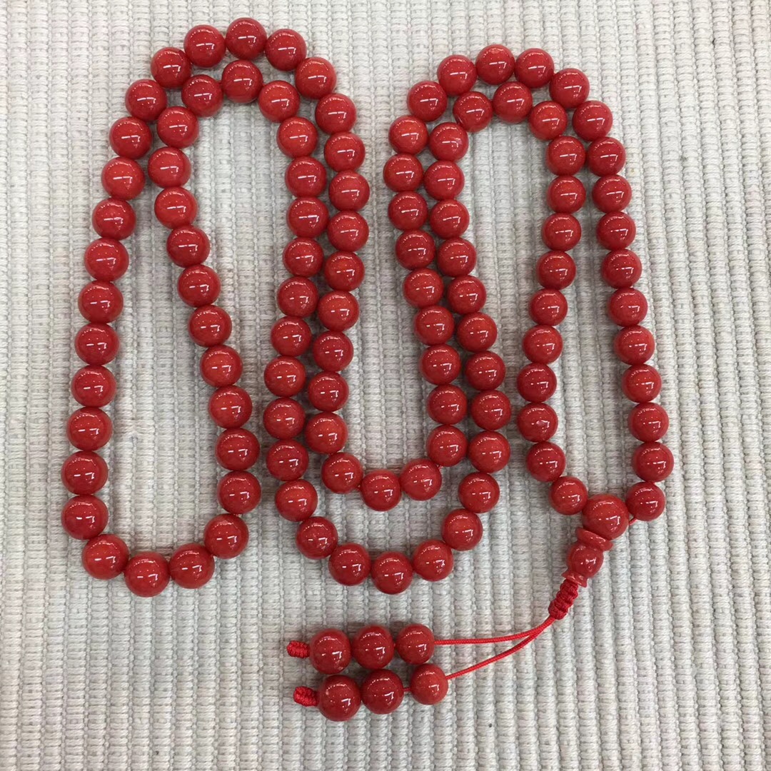 Red gem drum bead bucket beads with bead bracelets 108 Buddha beads necklace tower chain pendant ring Tibetan jewelry