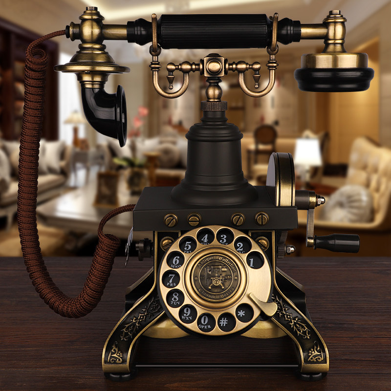 Jinshundi American antique telephone European retro home office landline old-fashioned rotary fixed telephone