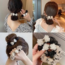 Xi Enchantment Euphoria department store Pearl Beads Bow butterfly knot large intestine circle Korean tether South Korean Chien Yoo Fatty Bowel head decoration