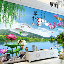 5D stereo TV background wall wallpaper landscape painting wallpaper 8D decorative bamboo wood fiber integrated wall panel mural