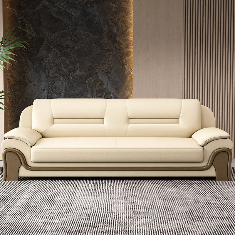 Office Sofa Business Brief Modern Living Room Hall Hotel VIP Reception Room Genuine Leather Trio with tea table combinations-Taobao