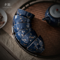 Japanese-style simple ceramic teacup Single cup Household tea cup Single kiln tea light Kung Fu tea set Small cup set