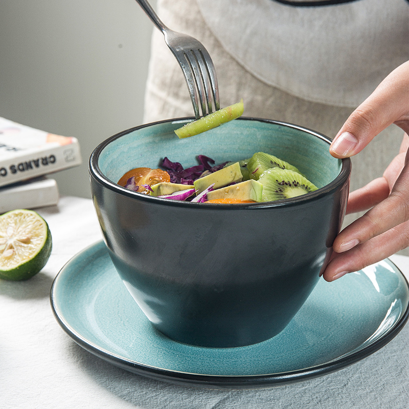 Gaochun ceramics bowl of household contracted with 4.5 inch thick to use salad bowl of soup bowl dish dish combination tableware