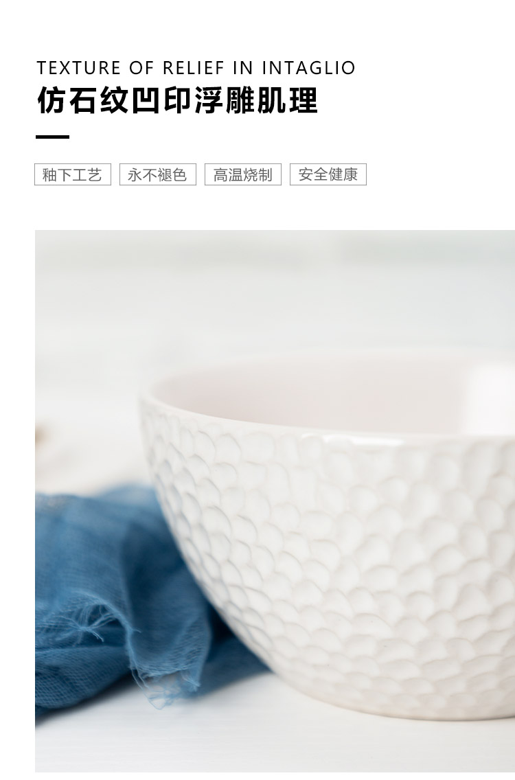 Salad bowl individual creative household Nordic white noodles in soup bowl dessert to use microwave special export ceramic tableware