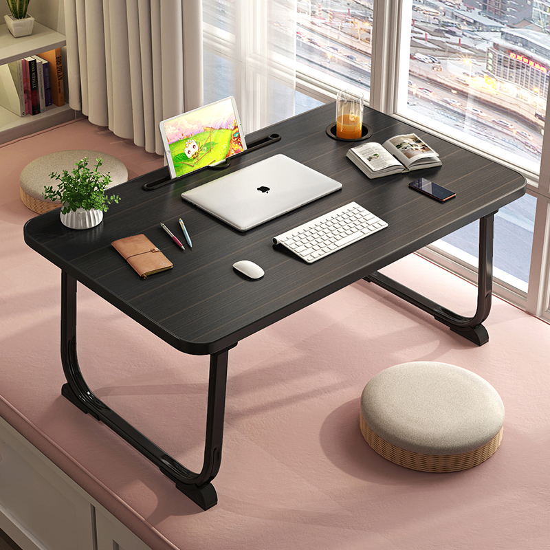 Bed Upper Table Small Table Notebook Computer Desk Student Dormitory God on Lazy Person Table Folding Table Black