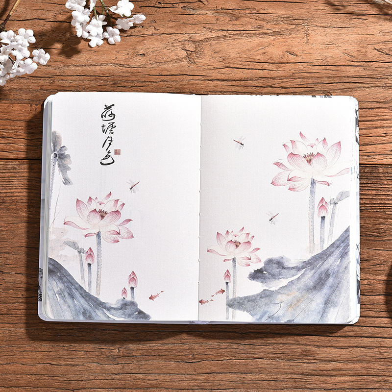 Chinese ancient style notebook coloring pages for students