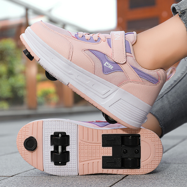 Heelys Shoes for Girls, Invisible Four-Wheel Retractable Children's Shoes, 4-Wheel Adult Roller Skates for Travel, Suitable for Girls Aged 6 to 12 — 2