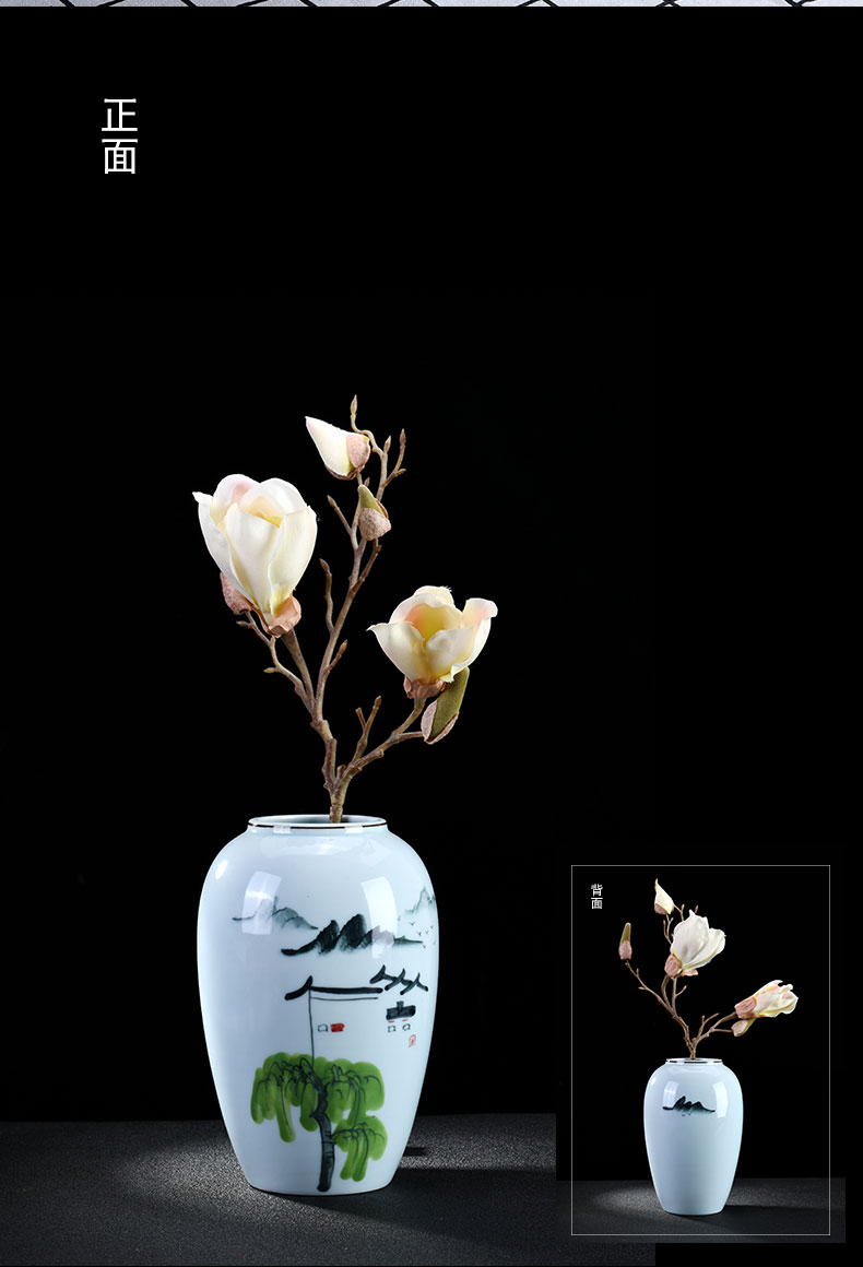 Celadon porcelain pot of tea caddy fixings barrels store receives a large sealed moisture - proof puer tea pot pot