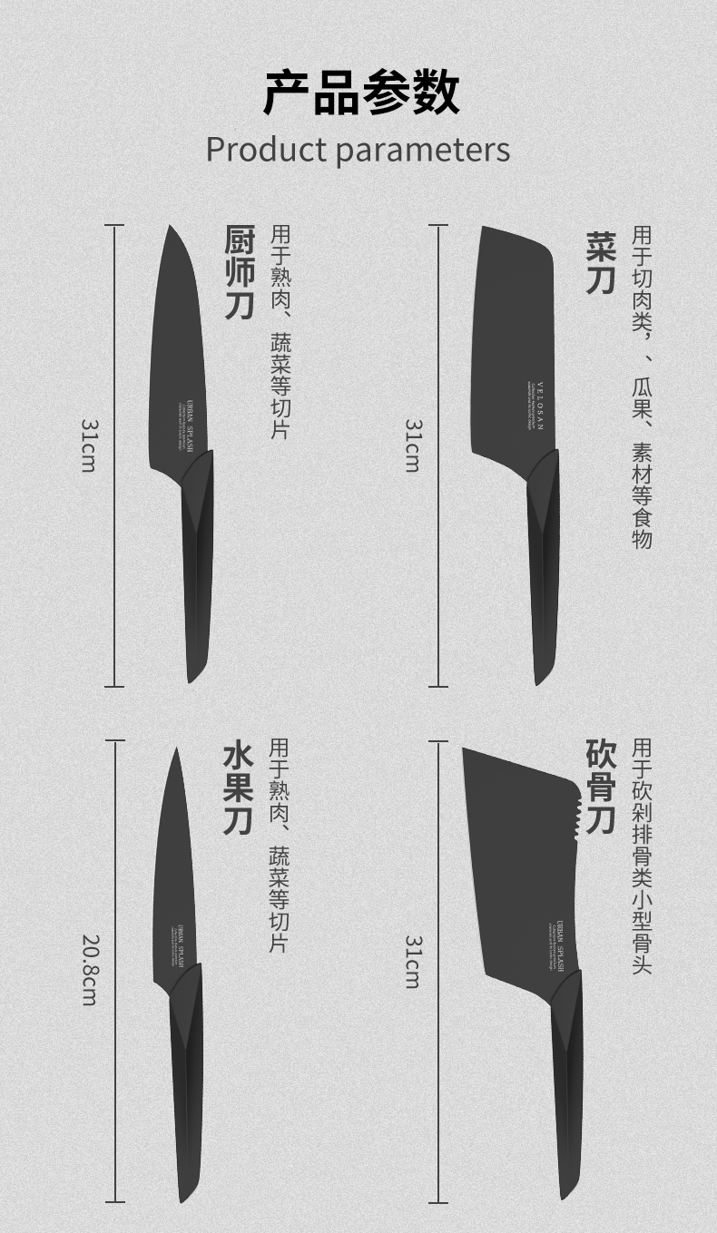 德国进口 Velosan黑刃 刀具5件套装 图9