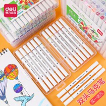Children Mark pen Non-toxic washable elementary school students with water-based double head color watercolor pen suit 24 color 36 color 48 color 48 color boxed painting Cairopen genuine kindergarten drawing pen