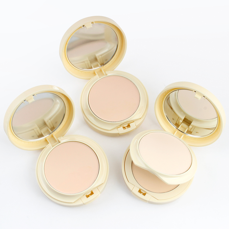 Double-layer soybean milk powder biscuit wet makeup powder light and translucent, no powder, no makeup, no makeup, makeup tools, portable