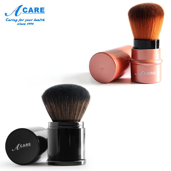 Acare telescopic blush brush loose powder brush with a small makeup brush portable small soft hair brush with lid