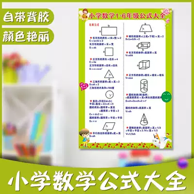 小学数学公式大全墙贴小学生初中年级常用单位换算表知识点汇总