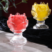 Butter lamp lamp holder for lamp everlasting lamp lotus butter lamp su oil lamp for Buddha lamp household tall candle lamp smokeless