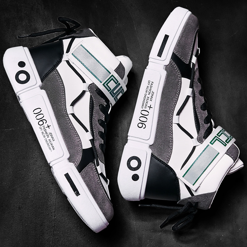 2022 spring new high cylinder Canvas Tide Shoes Trendy Breathable Men's Shoes 100 Hitch Casual Sports Board Shoes Middle Cylinder Cloth Shoes