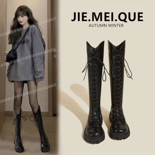 Martens, демисезонные утепленные высокие сапоги, средней длины, подходит для подростков