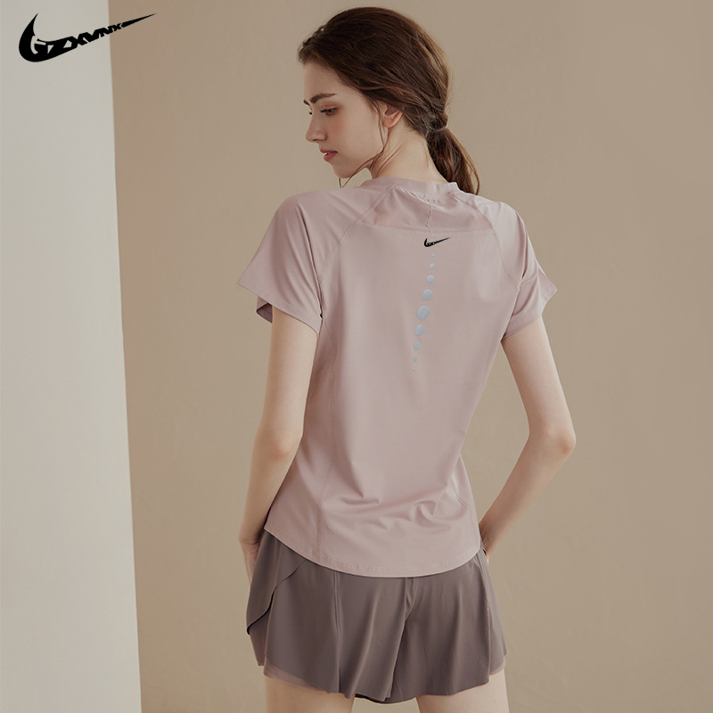 アウトレットクリアランス速乾ヨガウェア通気性ゆったりスリムスポーツトップスレディースランニング半袖フィットネスTシャツ