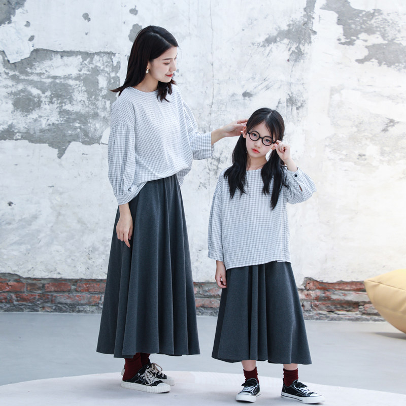 Yijiang 2022 spring and autumn new cotton loose parent-child suit Japanese literature and art fresh original mother and daughter