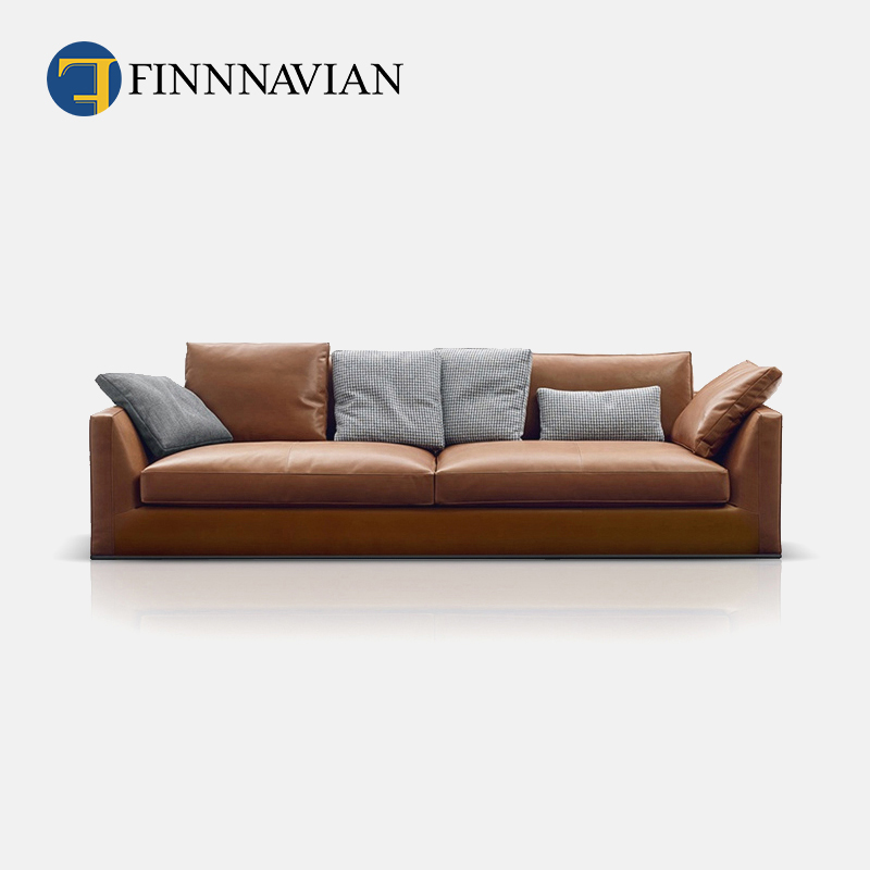 Fennavia Italian-style light luxury minimalist villa Richard full leather sofa modern minimalist in-line three-seater