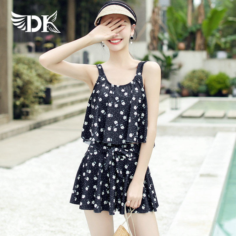 DK Swimsuit 2023 new sexy split bras gather conservative shade and lean Korean bubble hot spring swimsuit