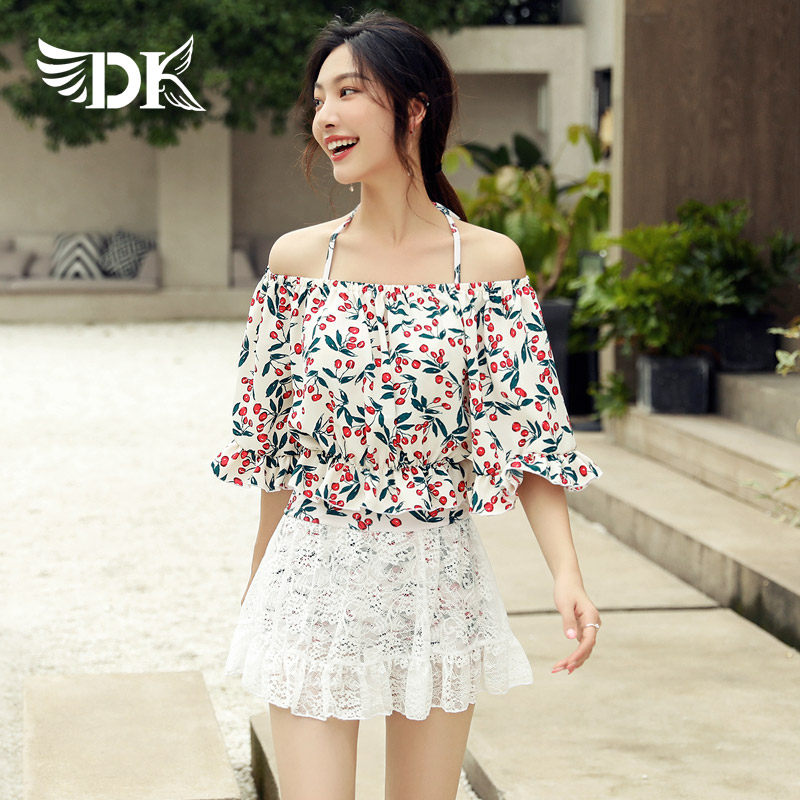 DK swimsuit women's fairy Van 2023 new sexy bikini three sets of conservative Belly Button Slim Spa Swimsuit-Taobao