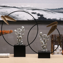 New Chinese style Modern creative light luxury Wrought iron stone ornaments Home living room TV cabinet Entrance wine cabinet Soft decoration