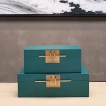 New Chinese style antique jewelry box Minimalist jewelry storage box ornaments Chinese style home model room soft decorations