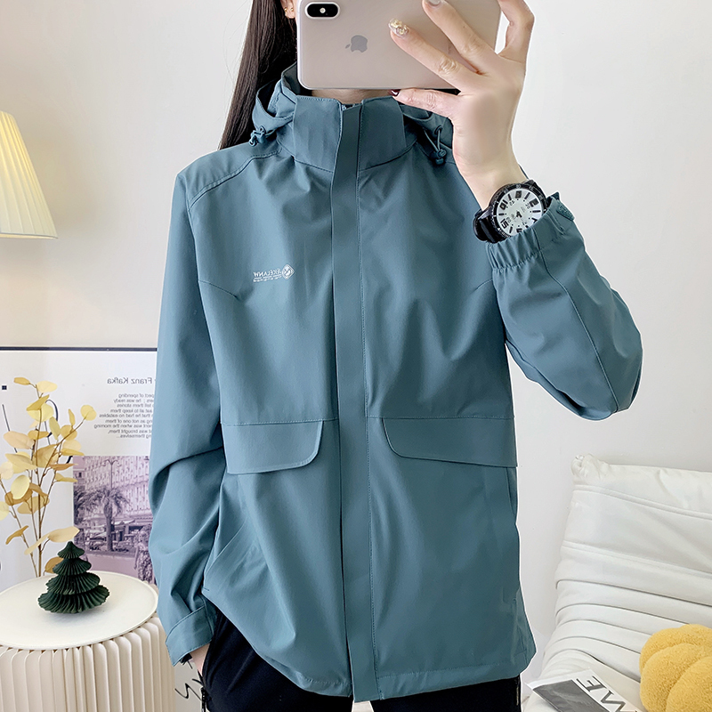 Solid Color Brand Women's Jacket, New Autumn Style, Loose Fit, Windproof, Waterproof, Softshell Jacket, Versatile Casual Hiking Jacket