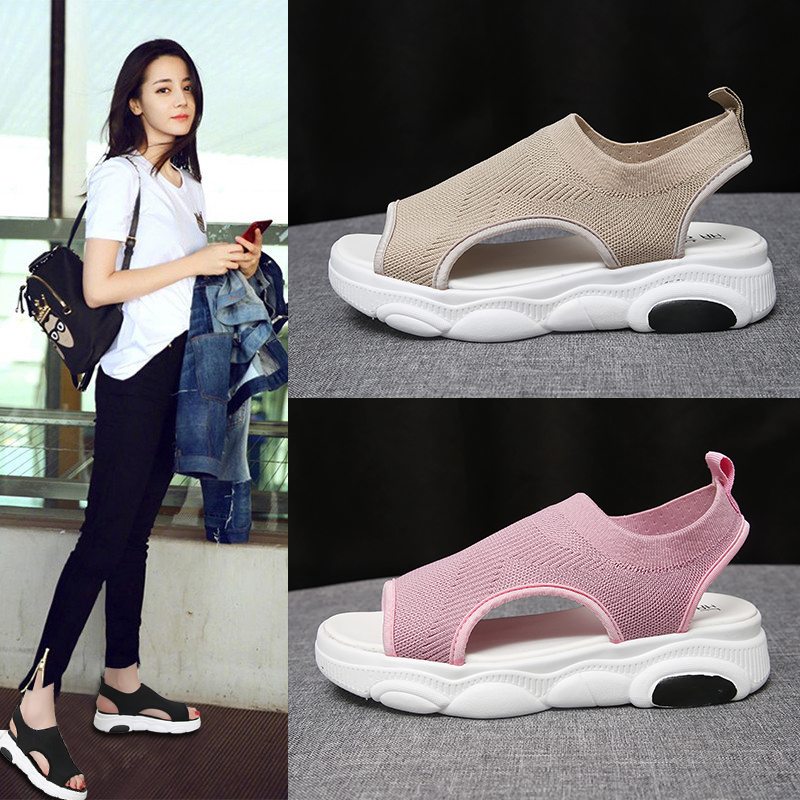 Summer 12 girls 13 large children 11 junior high school students net face sneakers breathable Korean version of summer wearing sandals 15 years old