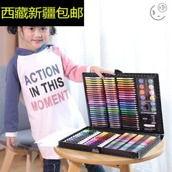 Tibet Xinjiang Free Shipping Children's Painting Set Practical Painting Stationery Set Gift Box Paint Pen Crayon Crayon Crayon Crayon