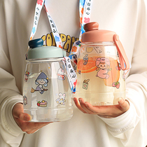 Slowly cross large belly cup lovely high temperature straw portable drop-proof children cup high-value water cup out of exercise