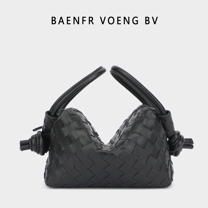 Baenfr Voeng Bv Hand-Woven Knotted Handbag Women's New Style Cowhide Casual Shoulder Crossbody Bag