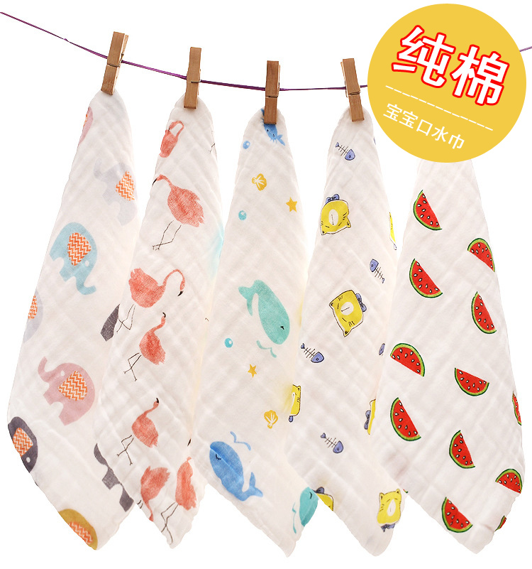 Baby Gauze Towel Pure Cotton Ultra Soft Newborn Handkerchief Wash face towels Children small square towels Baby toddler Saliva Super Soft
