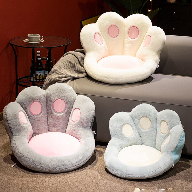 Cute Cat Paw Half-Surround Integrated Seat Cushion, Bear Paw Cushion, Office Chair Cushion, Lumbar Pillow, Plush Lazy Sofa