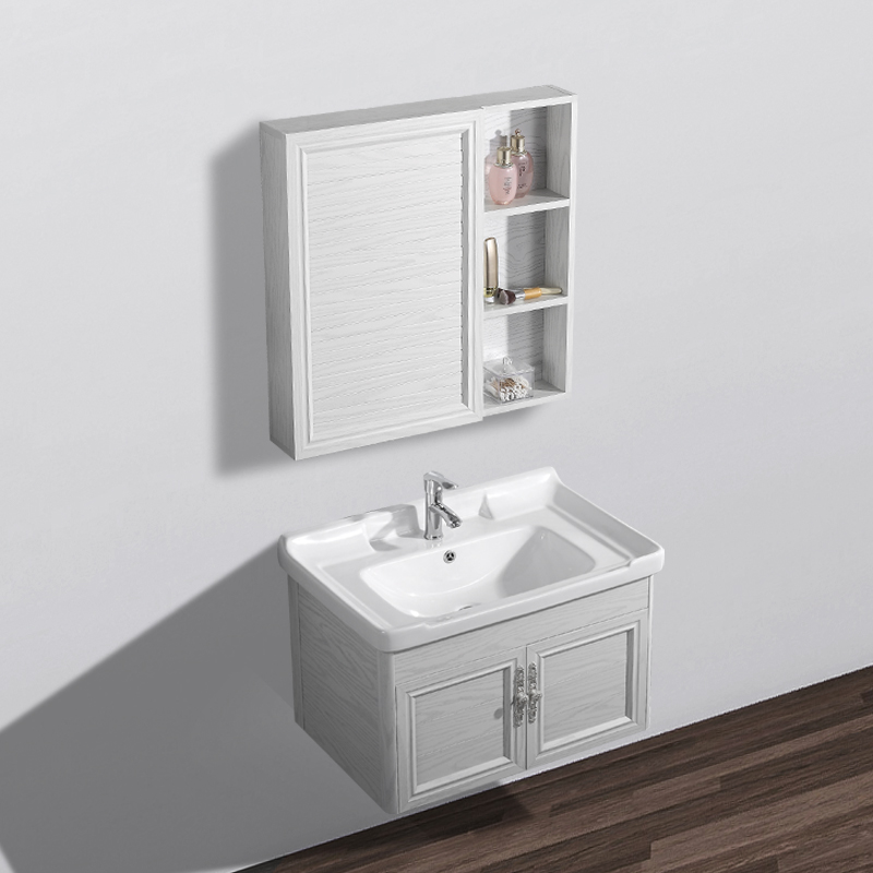 Space Aluminum Concealed Feng Shui Bath Room Cabinet Combined Hand Wash Washbasin Cabinet Locker dressing room Wash Desk Mirror Cabinet