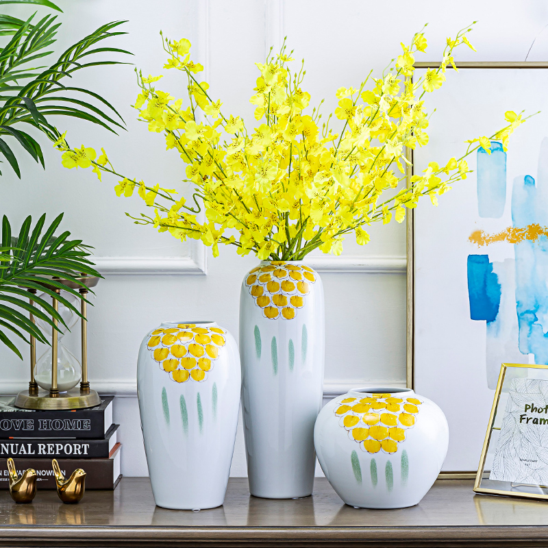 I and contracted new Chinese vase dry flower arranging flowers, ceramic flower implement the sitting room TV ark, porch light decoration key-2 luxury furnishing articles