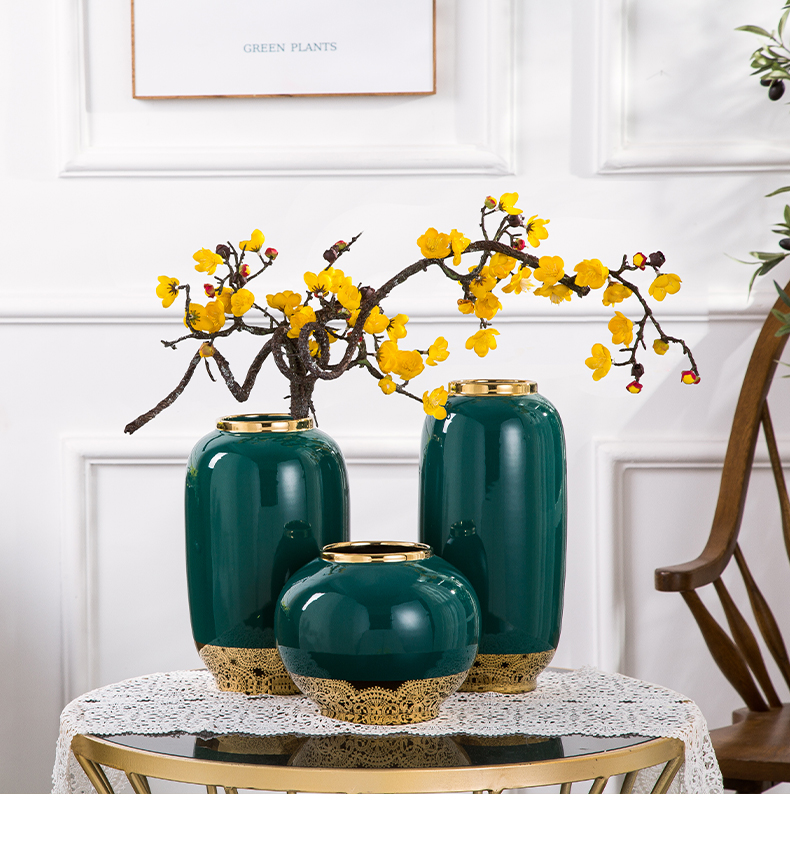 Ceramic vase artical sitting room flower arranging furnishing articles American I and contracted hydroponic dried flowers, creative household decoration