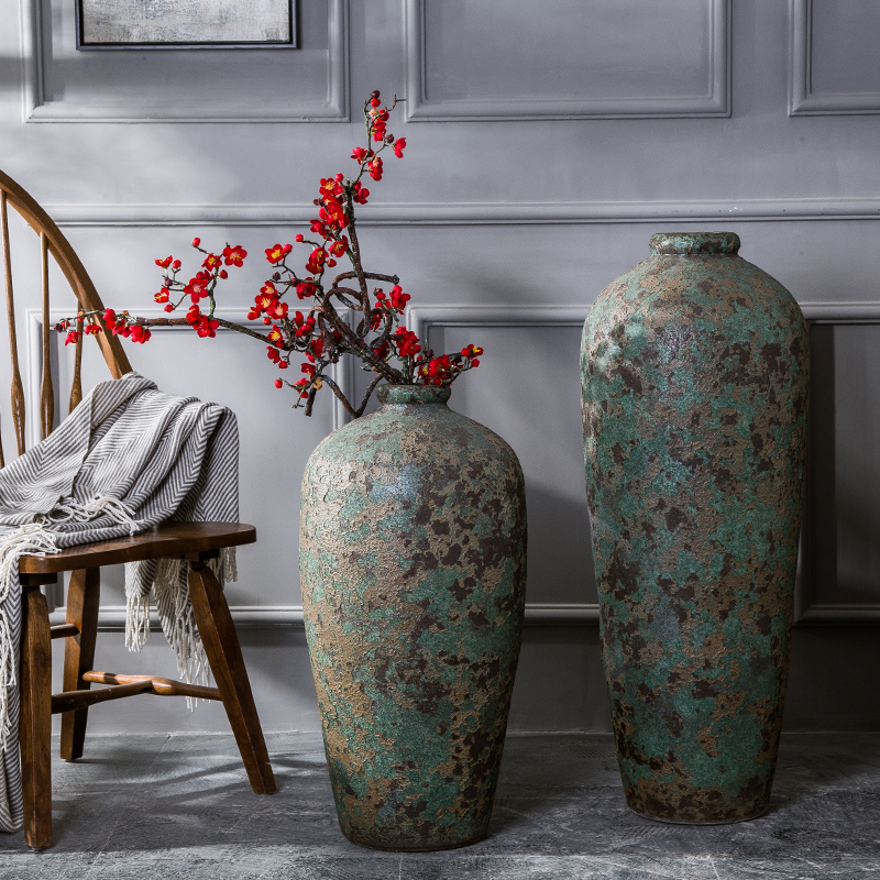 Jingdezhen ceramic vase landing restoring ancient ways do old flower arrangement sitting room adornment small name plum bottle furnishing articles pottery by hand