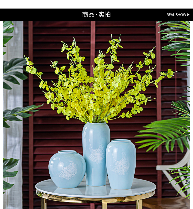 I and contracted creative ceramic mesa hydroponic floral decorations furnishing articles flower vase simulation TV ark, decoration