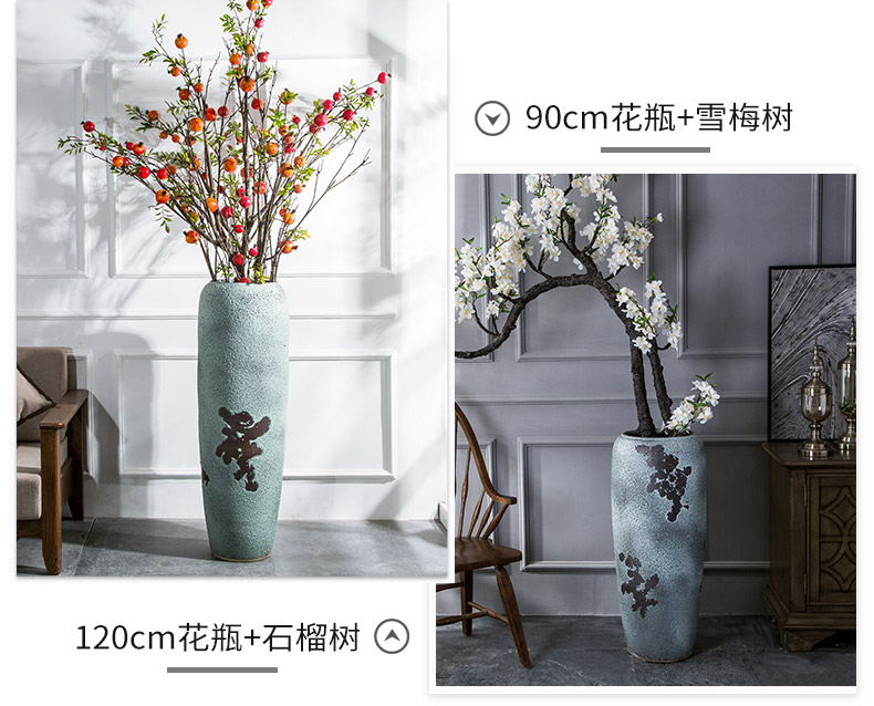 Living room furnishing articles flower arranging ceramic POTS restoring ancient ways of large vase American hotel dried flowers thick ceramic ornament