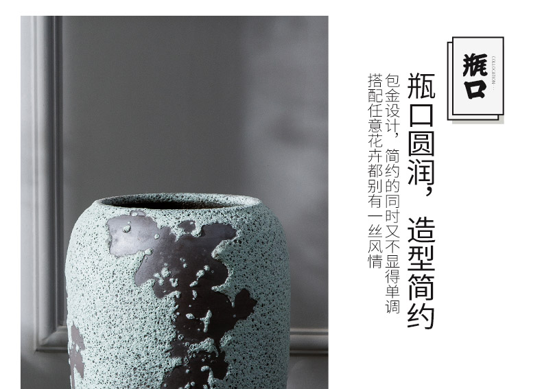 Jingdezhen ceramic furnishing articles contracted modern European fashionable sitting room lucky bamboo flower arranging dried flower porcelain vase landing