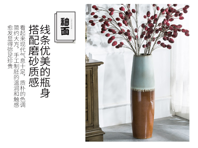 Ground vase household contracted sitting room porch American big vase dry flower arranging flowers tall European ceramic furnishing articles