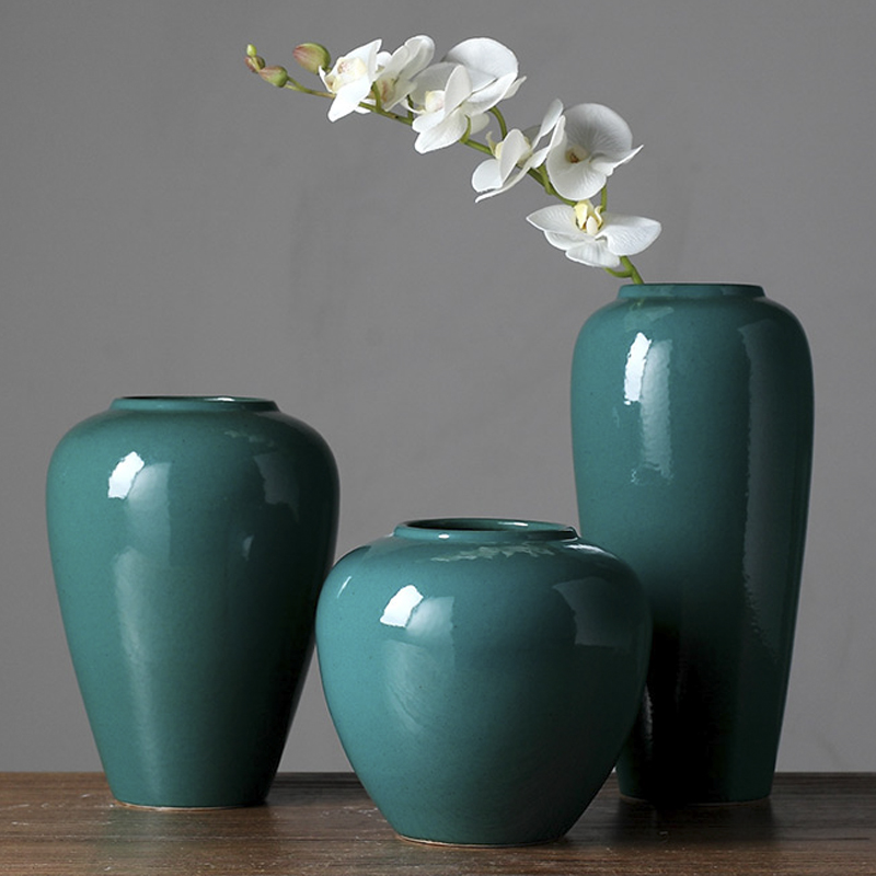 Light ceramic vase key-2 luxury furnishing articles flower arranging Nordic creative contracted sitting room porch decoration American TV cabinet table