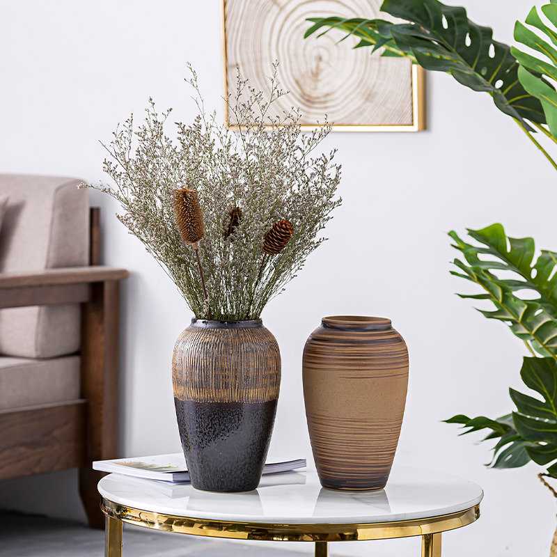 Small and pure and fresh see colour transparent ceramic vase hydroponic other European sitting room of rural household furnishing articles dried flowers in the vase